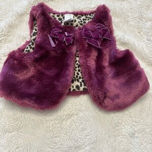 Plush Purple Kids Vest with Bow Accents